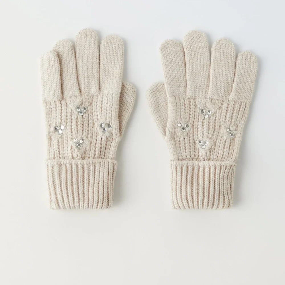 ✨SALE ✨ ZARA RHINESTONE KNIT GLOVES ✨SALE ✨